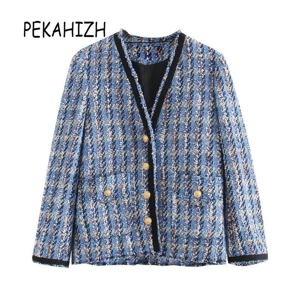 women's jackets autumn fashion women blue plaid oversize jacket coats vintage pocket long sleeve v-neck casual female outerwear chic, Black;brown
women's jackets autumn fashion women blue plaid oversize jacket coats vintage pocket long sleeve v-neck casual female outerwear chic, Black;brown