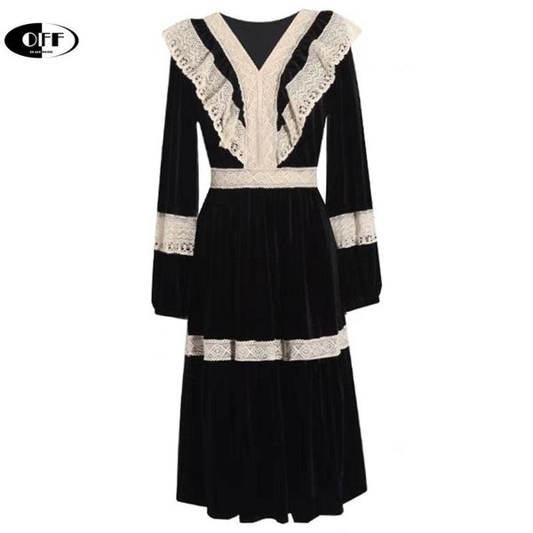 casual dresses off japanese women velvet patchwork lace midi elegant vintage v-neck long sleeve autumn femme dress vestidos mujer, Black;gray
casual dresses off japanese women velvet patchwork lace midi elegant vintage v-neck long sleeve autumn femme dress vestidos mujer, Black;gray