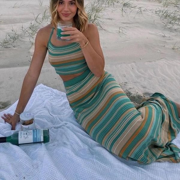 beach style knitted striped womens skirt long summer vacation backless sleeveless crop halter green high waist, Black
beach style knitted striped womens skirt long summer vacation backless sleeveless crop halter green high waist, Black