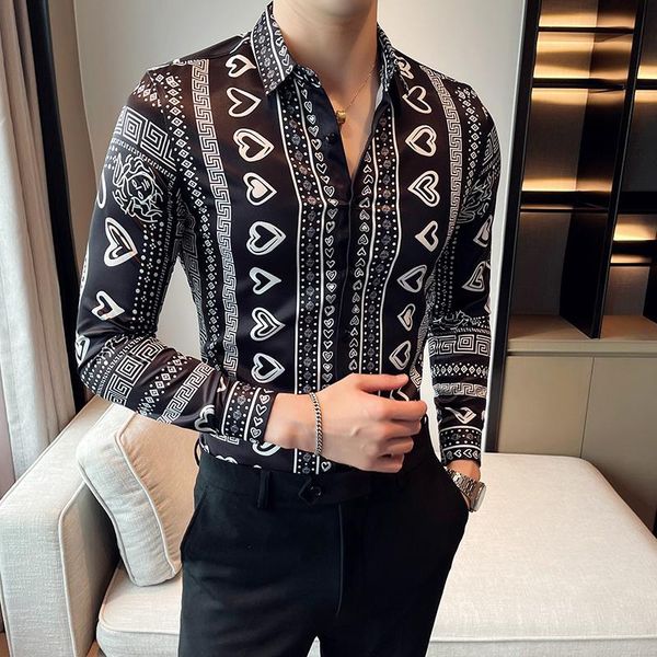men's casual shirts fashion trend mens print shirt dress single-breasted long sleeve brand autumn prom party camisa social masculina, White;black
men's casual shirts fashion trend mens print shirt dress single-breasted long sleeve brand autumn prom party camisa social masculina, White;black