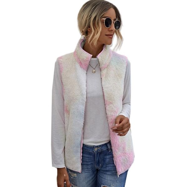 women's vests women sleeveless plush cardigan vest zip up tie-dye turtleneck outerwear jacket afgf, Black;white
women's vests women sleeveless plush cardigan vest zip up tie-dye turtleneck outerwear jacket afgf, Black;white