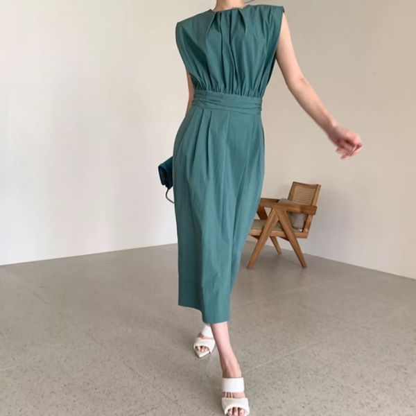casual dresses new 2021 o neck sleeveless summer temperament women high waist hip a line pleat long vestidos ol slim sasb, Black;gray
casual dresses new 2021 o neck sleeveless summer temperament women high waist hip a line pleat long vestidos ol slim sasb, Black;gray