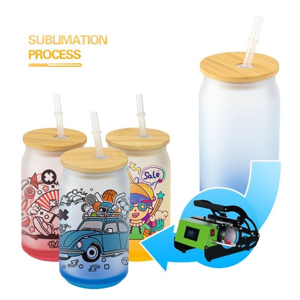 16oz sublimation blanks mug jar wide mouth glass cups tumbler cans beer coffee water bottle frosted gradient color glasses with bamboo lids
16oz sublimation blanks mug jar wide mouth glass cups tumbler cans beer coffee water bottle frosted gradient color glasses with bamboo lids