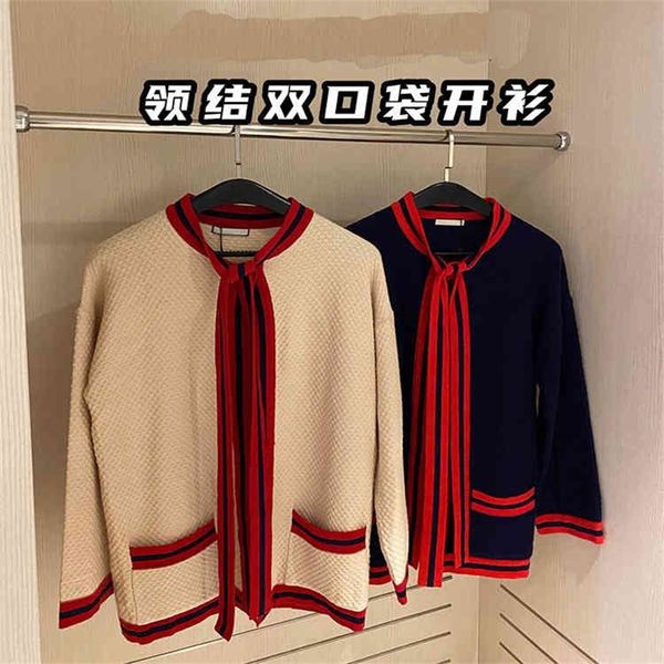 2022 new special offer g + early autumn celebrity style bow tie double pocket contrast stand collar knitted cardigan women's fashion to, White
2022 new special offer g + early autumn celebrity style bow tie double pocket contrast stand collar knitted cardigan women's fashion to, White