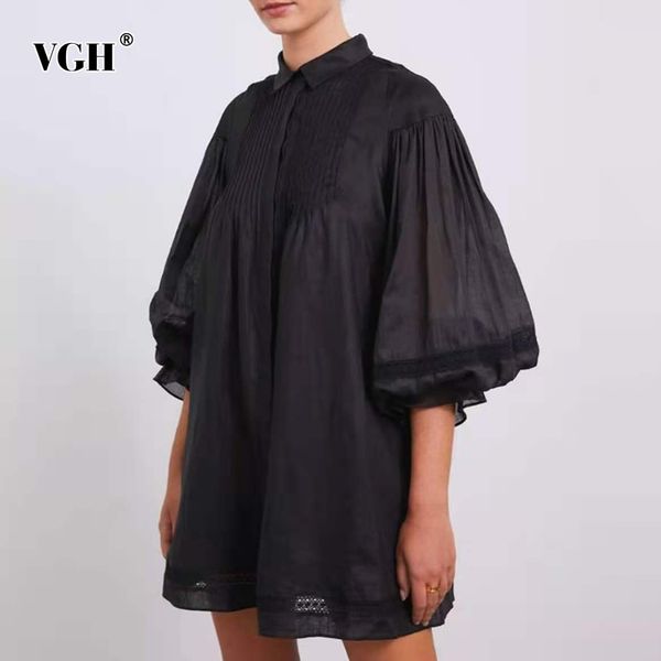 white ruched loose dress for women lapel puff long sleeve casual basic shirt dresses female fashion clothing autumn 210507, Black;gray
white ruched loose dress for women lapel puff long sleeve casual basic shirt dresses female fashion clothing autumn 210507, Black;gray