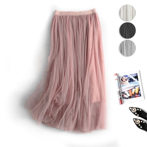 korean 3 layers yarn skirt women elastic high waist long tulle women mesh tutu party midi faldas mujer lj200820, Black
korean 3 layers yarn skirt women elastic high waist long tulle women mesh tutu party midi faldas mujer lj200820, Black