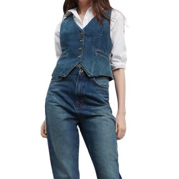 xnwmnz vests women summer vneck waistcoat sleeveless 70s teens cropped jacket denim chic basic simple womens outwear 210513, Black;white
xnwmnz vests women summer vneck waistcoat sleeveless 70s teens cropped jacket denim chic basic simple womens outwear 210513, Black;white