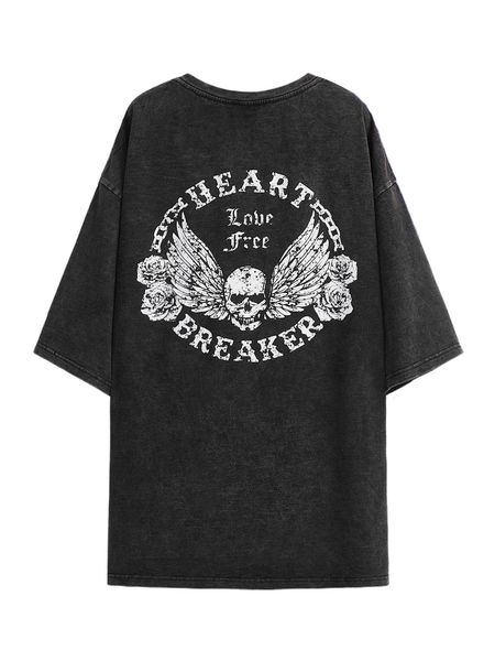x love worthy by amanda men skull & letter graphic drop shoulder tee o2no#, White;black
x love worthy by amanda men skull & letter graphic drop shoulder tee o2no#, White;black
