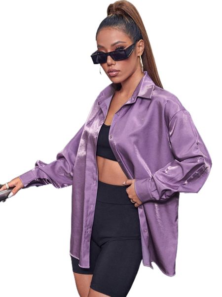 drop shoulder button front shirt l3ad#, White
drop shoulder button front shirt l3ad#, White