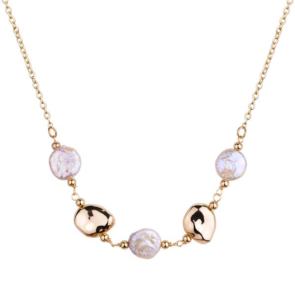 14k gold necklace fashion freshwater cultured pearl necklaces gift for woman jewelry, Silver
14k gold necklace fashion freshwater cultured pearl necklaces gift for woman jewelry, Silver