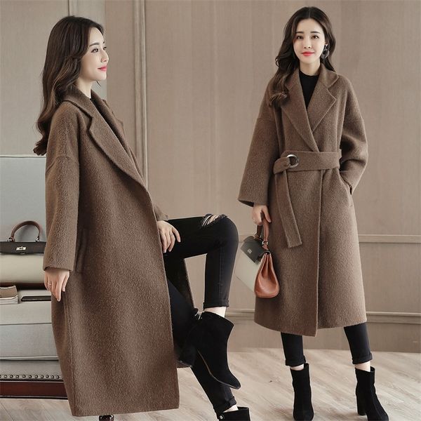 winter office lady belt women long winter wool blend coat turn-down collar wool coat and jacket loose solid outerwear 201221, Black
winter office lady belt women long winter wool blend coat turn-down collar wool coat and jacket loose solid outerwear 201221, Black