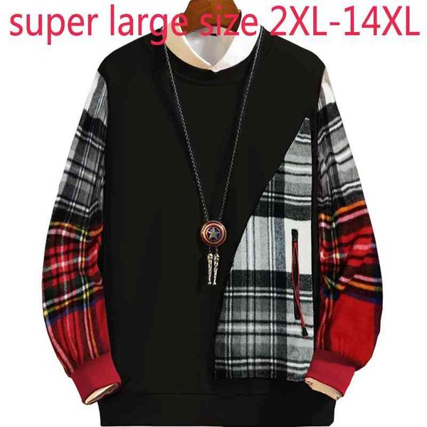 new arrival autumn winter large extra splicing loose o-neck plaid thick hoodie size 2xl-7xl 8xl 9xl 10xl 12xl, Black
new arrival autumn winter large extra splicing loose o-neck plaid thick hoodie size 2xl-7xl 8xl 9xl 10xl 12xl, Black