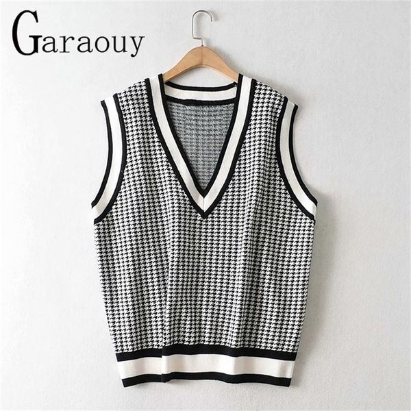 garaouy women spring autumn college style houndstooth v neck vest loose sleeveless knitted sweater casual jumper 220325, White
garaouy women spring autumn college style houndstooth v neck vest loose sleeveless knitted sweater casual jumper 220325, White