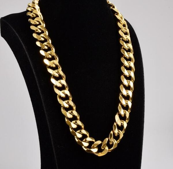thick curb chain 15mm wide necklace blogger punk jewelry gold plated cuban 45cm, Silver
thick curb chain 15mm wide necklace blogger punk jewelry gold plated cuban 45cm, Silver