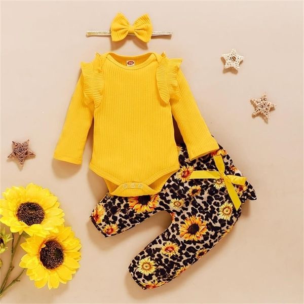 born girls fall outfits 9 month baby girl clothes solid green pink ruffles long sleeve romper floral print pants headband set lj201223, White
born girls fall outfits 9 month baby girl clothes solid green pink ruffles long sleeve romper floral print pants headband set lj201223, White