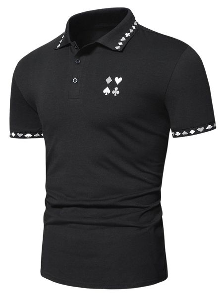 men playing card embroidery polo shirt u8gy#, White;black
men playing card embroidery polo shirt u8gy#, White;black