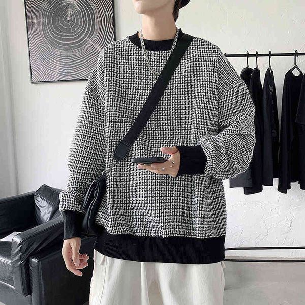 2022 men's cotton casual plaid printing hoodies loose round neck pullover leisure oversized sweatshirt white/black color coats t220726
2022 men's cotton casual plaid printing hoodies loose round neck pullover leisure oversized sweatshirt white/black color coats t220726