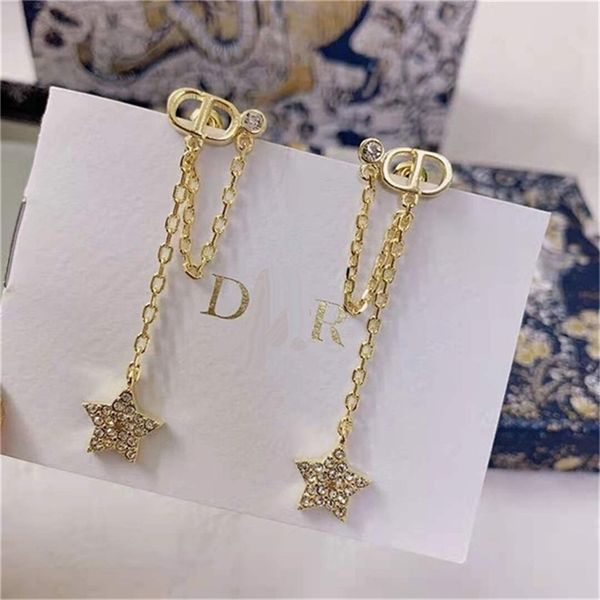2022 fashion 20% off designer jewelry d family bee star pendant tassel female letter silver needle anti allergy earrings, Golden
2022 fashion 20% off designer jewelry d family bee star pendant tassel female letter silver needle anti allergy earrings, Golden