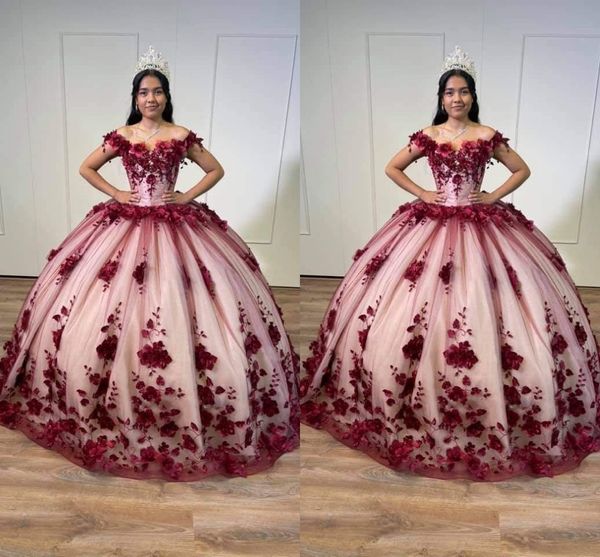 2023 burgundy nude quinceanera dresses for guest floral 3d flowes applique pearls off shoulder ball gown sweet 16 dress graduation pageant g, Blue;red
2023 burgundy nude quinceanera dresses for guest floral 3d flowes applique pearls off shoulder ball gown sweet 16 dress graduation pageant g, Blue;red
