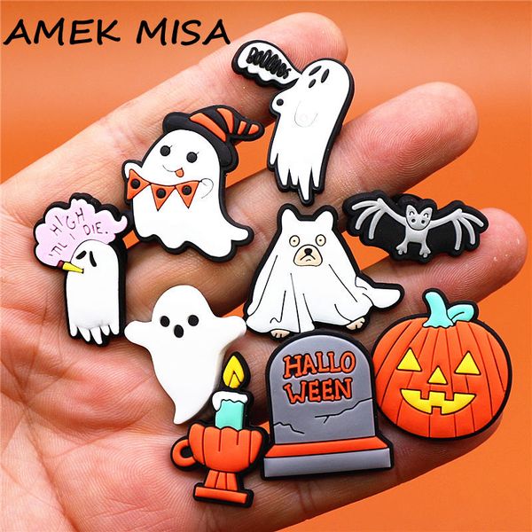 single sale 1pcs cartoon ghosts shoe buckle accessories pvc halloween shoe charm decorations pins fit croc jibz party kids gifts, White;pink
single sale 1pcs cartoon ghosts shoe buckle accessories pvc halloween shoe charm decorations pins fit croc jibz party kids gifts, White;pink