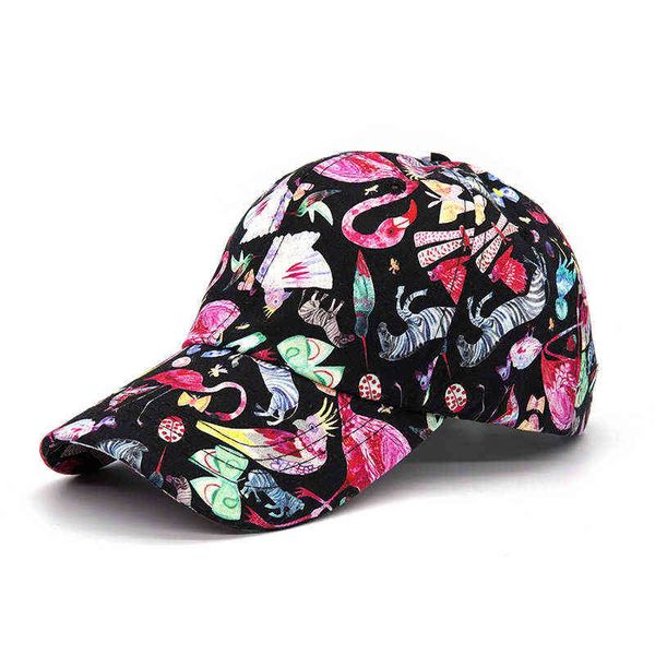 ball caps casual flamingo zebra baseball adjustable hats for women men hiphop trucker streetwear father hat 220329, Blue;gray
