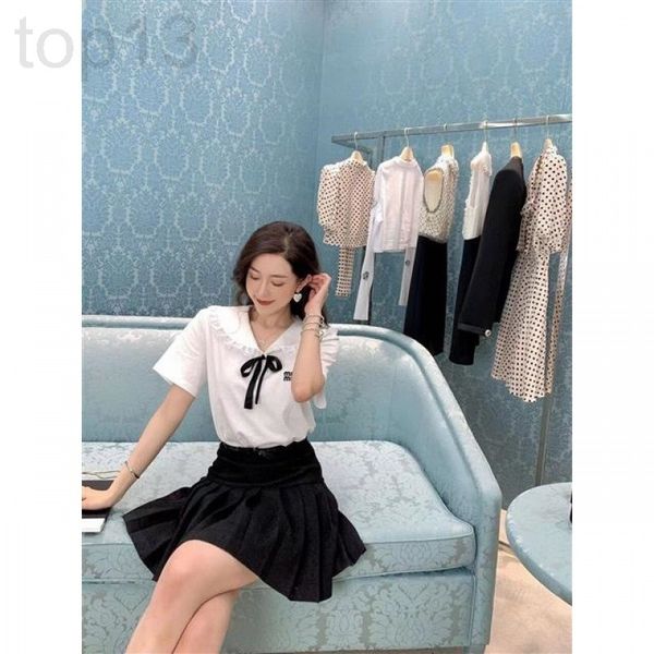 women's t-shirt designer chaopai 22 early spring new navy style satin lace trim lapel tie bow short sleeve t-shirt f5d2, White
women's t-shirt designer chaopai 22 early spring new navy style satin lace trim lapel tie bow short sleeve t-shirt f5d2, White