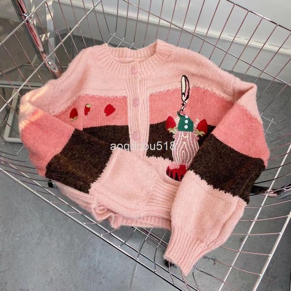 women's knits & tees 22 early spring cartoon rabbit strawberry embroidery color matching pink girl style short knitted cardigan women&#, White
women's knits & tees 22 early spring cartoon rabbit strawberry embroidery color matching pink girl style short knitted cardigan women&#, White