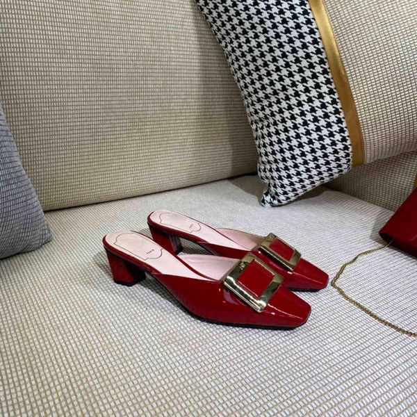 sandals summer rv women's shoes patent leather square head shallow mouth muller buckle comfortable atmosphere cool thick heel, Black
sandals summer rv women's shoes patent leather square head shallow mouth muller buckle comfortable atmosphere cool thick heel, Black