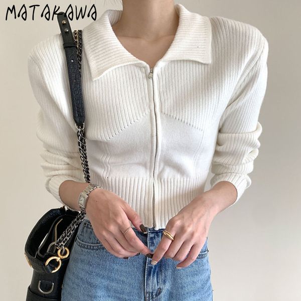 longsleeved knitted cardigan korea chic autumn and winter lapel women sweater zipper design pure color casual sweaters 210506, White
longsleeved knitted cardigan korea chic autumn and winter lapel women sweater zipper design pure color casual sweaters 210506, White