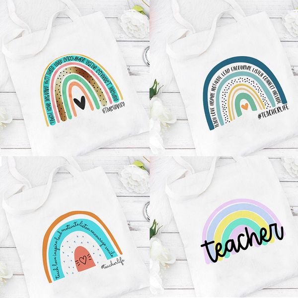 teacher rainbow leopard print canvas shopping bag gift for teachers fashion women shoulder bags bookbag reusable large capacity
teacher rainbow leopard print canvas shopping bag gift for teachers fashion women shoulder bags bookbag reusable large capacity