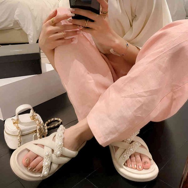 slippers net red fairy style super soft flat bottom sandals women wear thick non tiring pearl shoes outside in summer 1nnp, Black
slippers net red fairy style super soft flat bottom sandals women wear thick non tiring pearl shoes outside in summer 1nnp, Black