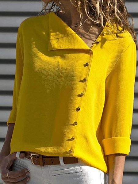 women and blouses fashion long sleeve skew collar chiffon blouse casual plus size elegent work wear shirt, White
women and blouses fashion long sleeve skew collar chiffon blouse casual plus size elegent work wear shirt, White