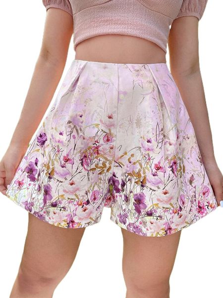 floral high waist shorts b3di#, White;black
floral high waist shorts b3di#, White;black