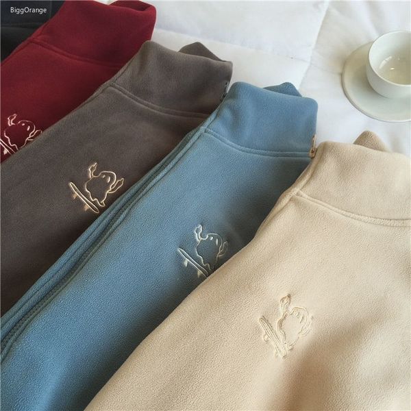 women's jackets casual fleece thick women jacket autumn winter korean fashion loose s ll220824, Black;brown
women's jackets casual fleece thick women jacket autumn winter korean fashion loose s ll220824, Black;brown