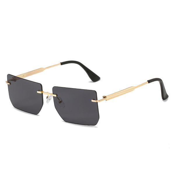 new frameless cut edge sunglasses women square trend street glasses, White;black 
new frameless cut edge sunglasses women square trend street glasses, White;black