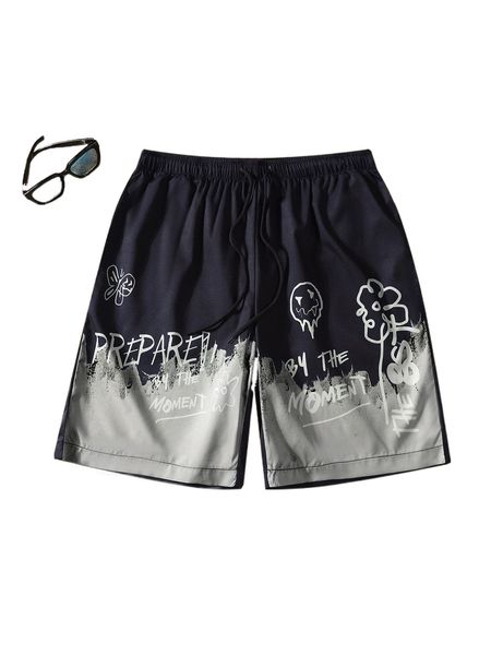 men letter & expression print colorblock drawstring waist shorts t5l7#, White;black
men letter & expression print colorblock drawstring waist shorts t5l7#, White;black