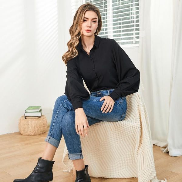 women's blouses & shirts basic white elegant women office ladies shirt lantern sleeves spring autumn 2022 fashion button up blackwomen&
women's blouses & shirts basic white elegant women office ladies shirt lantern sleeves spring autumn 2022 fashion button up blackwomen&