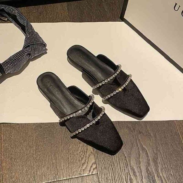 fashion ladies summer sandals high-end material inlaid with diamond slippers trend flat sandal square head 6quz, Black
fashion ladies summer sandals high-end material inlaid with diamond slippers trend flat sandal square head 6quz, Black