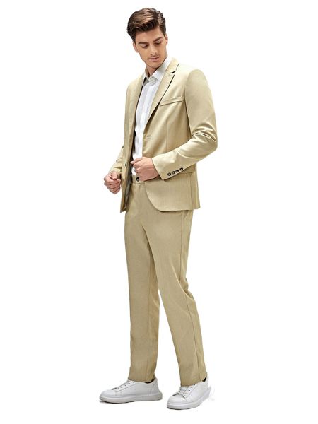men single breasted blazer & tailored pants d2zv#, White;black
