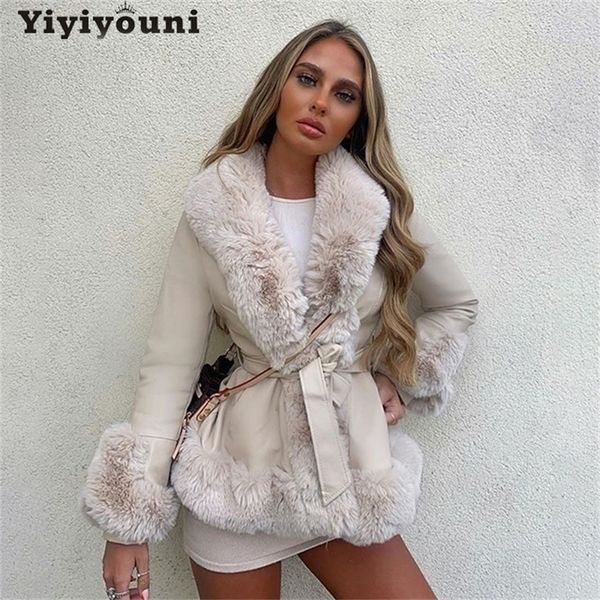 yiyiyouni winter warm pu leather jackets with belt women elegant slim faux fur coats women long sleeve pockets overcoat female 201224, Black
yiyiyouni winter warm pu leather jackets with belt women elegant slim faux fur coats women long sleeve pockets overcoat female 201224, Black