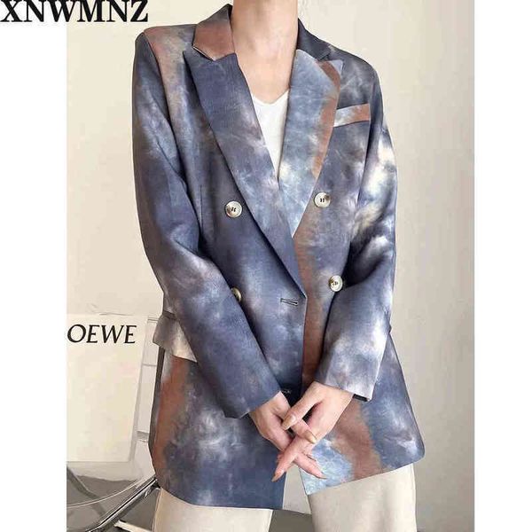xnwmnz za women fashion office watercolor doublebreasted lady blazers jacket coat vintage outerwear chic female 210513, White;black
xnwmnz za women fashion office watercolor doublebreasted lady blazers jacket coat vintage outerwear chic female 210513, White;black