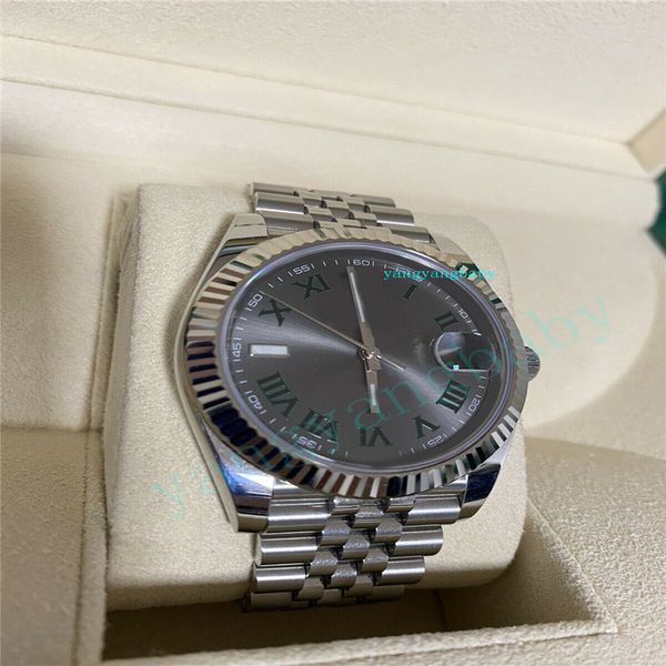 with box papers watch reinforced true waterproof watches 41mm slate green fluted jubilee bracelet date mechanical automatic men's wrist, Slivery;brown
with box papers watch reinforced true waterproof watches 41mm slate green fluted jubilee bracelet date mechanical automatic men's wrist, Slivery;brown