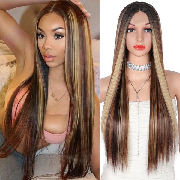 brown highlight lace front wig 20inch human hair pre plucked ombre highlighted silky straight 13x4 dark roots 150% density black colored hai, Black;brown
brown highlight lace front wig 20inch human hair pre plucked ombre highlighted silky straight 13x4 dark roots 150% density black colored hai, Black;brown