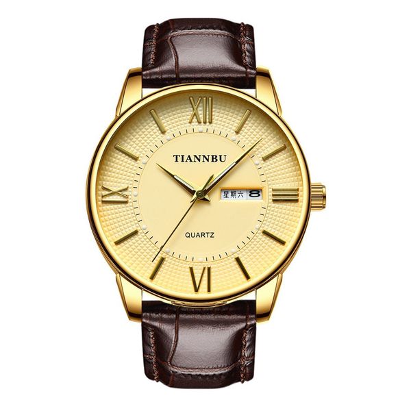 tiannbu men's double calendar quartz watch waterproof luminous men's and women's steel belt fashion trend a18, Slivery;brown
tiannbu men's double calendar quartz watch waterproof luminous men's and women's steel belt fashion trend a18, Slivery;brown