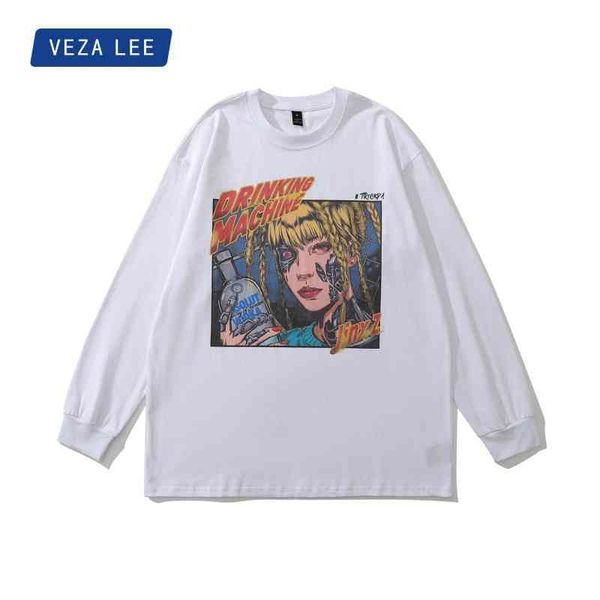 veza x tkpa men's autumn winter couple's white long sleeve t-shirt cartoon girl print round neck sweater men, Black
veza x tkpa men's autumn winter couple's white long sleeve t-shirt cartoon girl print round neck sweater men, Black