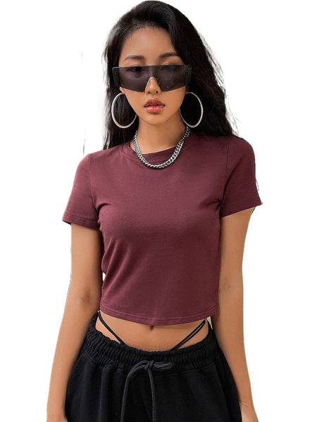dazy solid crop tee c9ku#, White