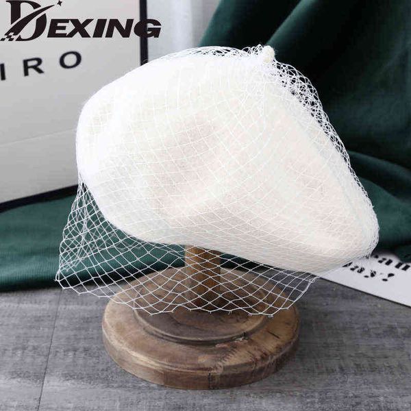 autumn winter lace mesh wool beret british retro painter hat korean version japanese sheers beret hat j220722, Blue;gray
autumn winter lace mesh wool beret british retro painter hat korean version japanese sheers beret hat j220722, Blue;gray