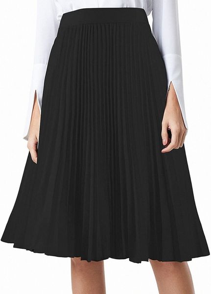 women high elastic waist pleated chiffon skirt midi swing a-line skirts for prom party v9r0#, Black;gray
women high elastic waist pleated chiffon skirt midi swing a-line skirts for prom party v9r0#, Black;gray