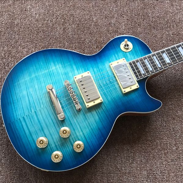 custom shop tiger flame standard electric guitar mahogany body blue color gitaar chrome hardware guitarra
custom shop tiger flame standard electric guitar mahogany body blue color gitaar chrome hardware guitarra