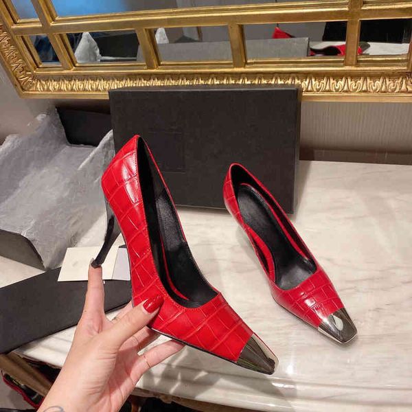 dress shoes women's real leather cleats spring shoes light square head ultra-high heels series, Black